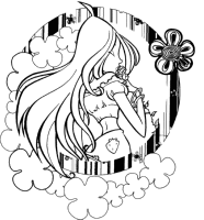 A coloring page of winx club